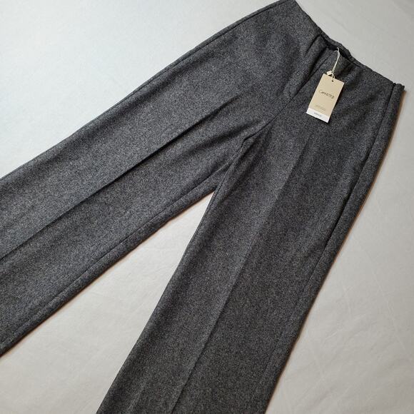 Mango Women's Size XS NWT Brushed Wool Blend Straight Leg Suit Pants Gray - Picture 1 of 8